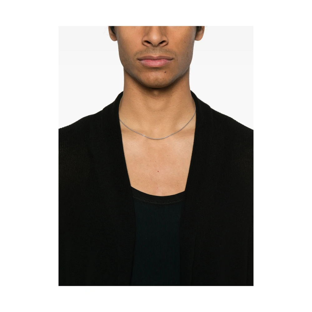 Roberto Collina Zwarte Open Front Sweater met Lange Mouwen Black Heren
