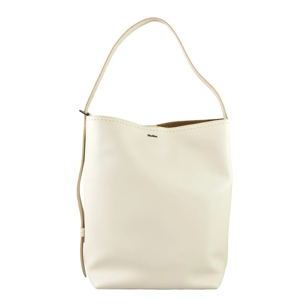 Max Mara Leren Handtas 100% Pelle White Dames