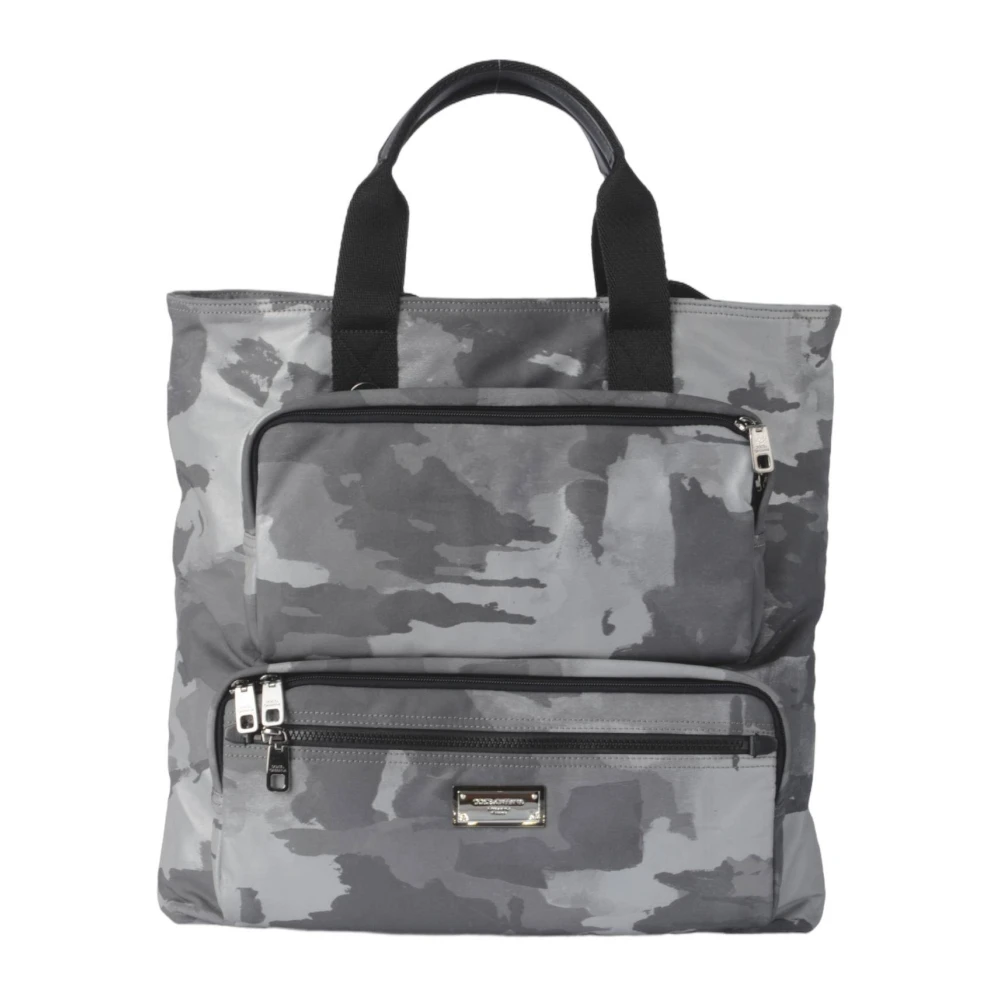 Dolce & Gabbana Heren Camouflage Grote Stoffen Tas Gray Heren