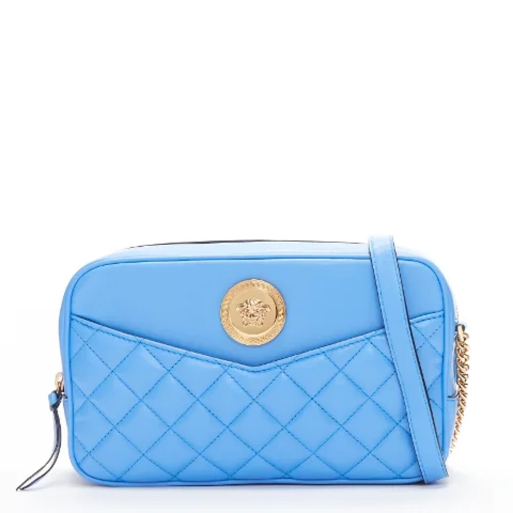 Versace Pre-owned Fabric crossbody-bags Blue Dames