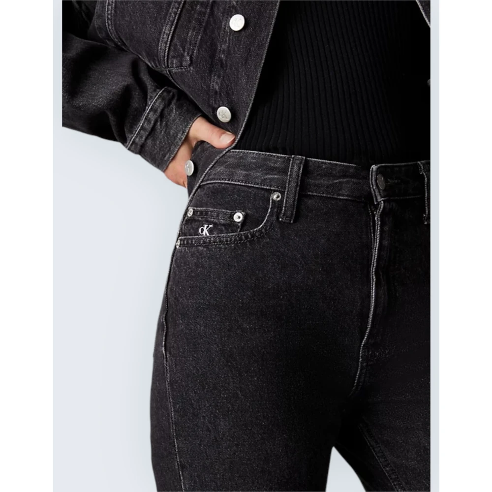 Calvin Klein Hoge Taille Mom Jeans voor vrouwen Black Dames