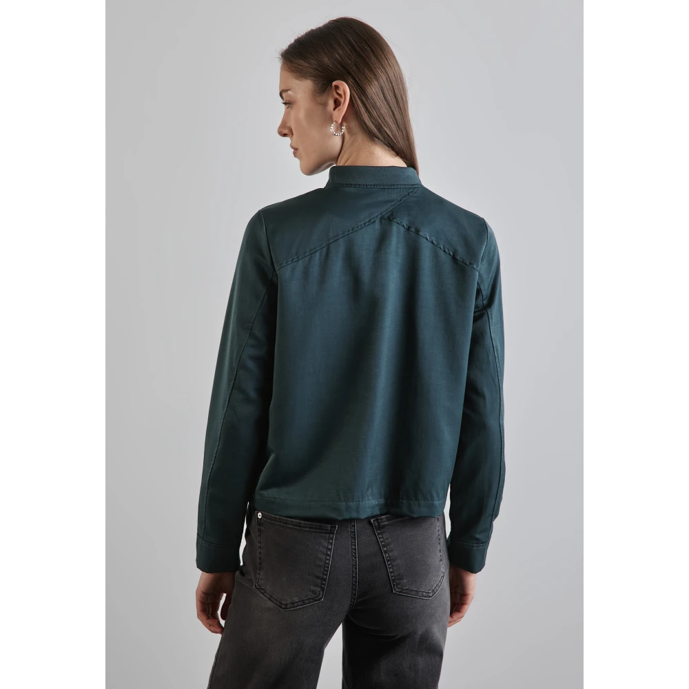 Street One Zijden Blouson Jas Green Dames