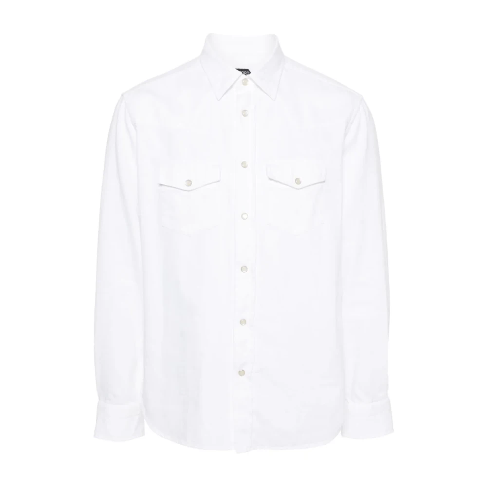 Tom Ford Denim Overhemd van Katoen Twill White Heren