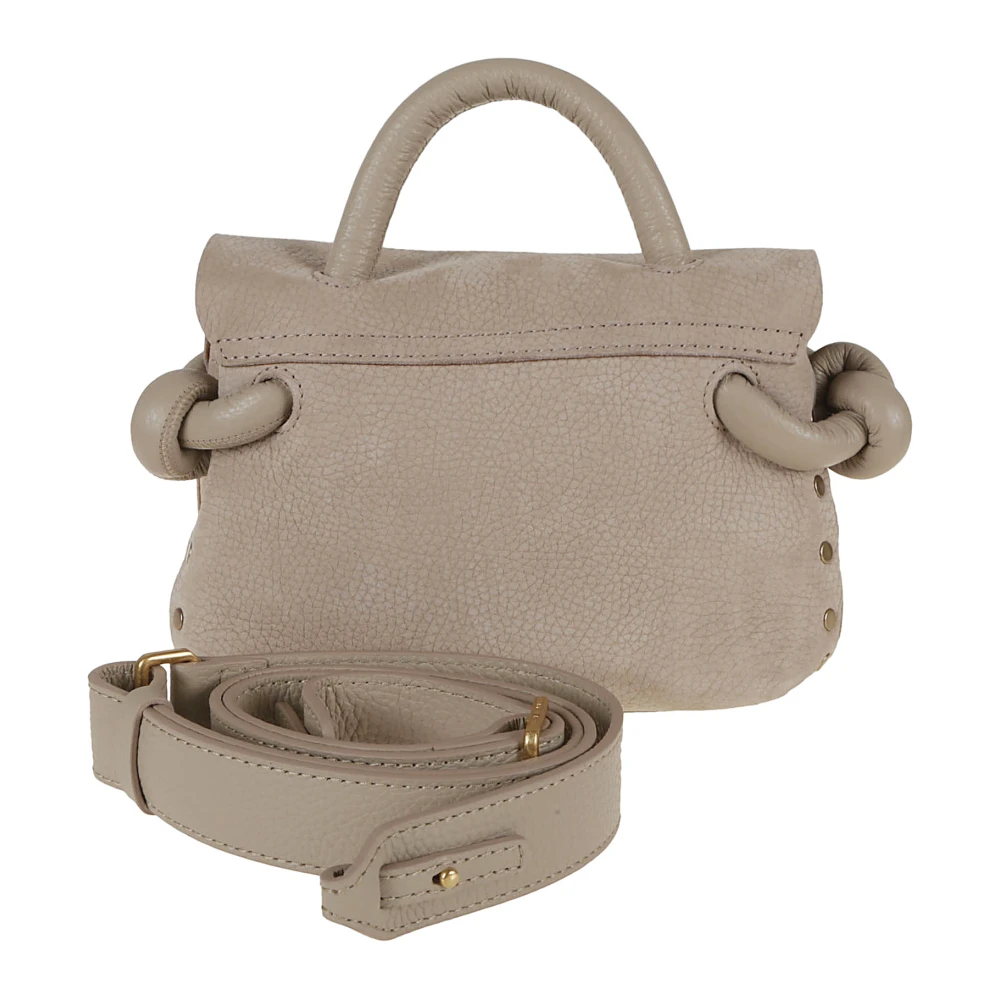 Zanellato Grijze leren schoudertas Beige Dames