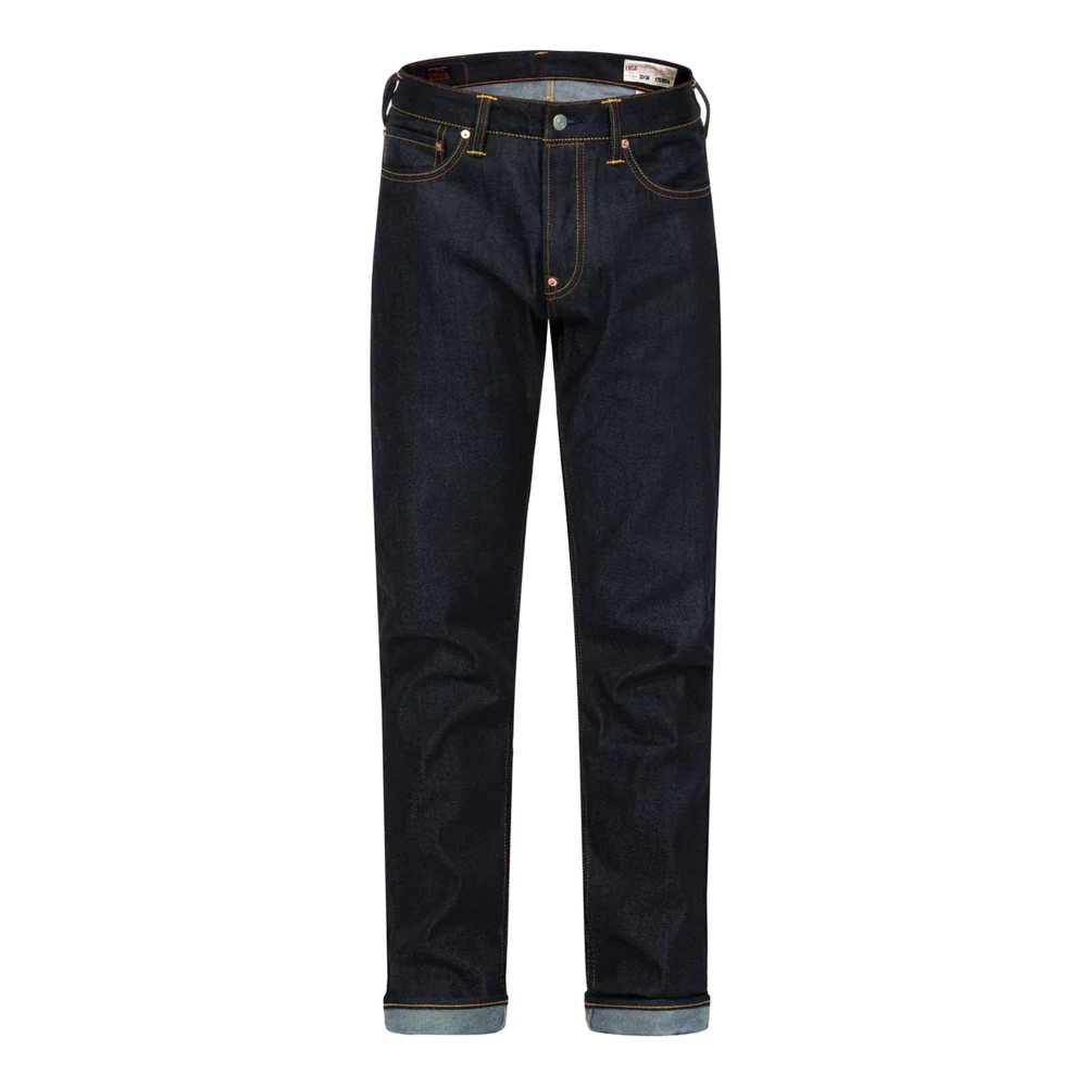 Evisu Indigo Denim Slim Jeans met Zeemeeuw Blue Heren