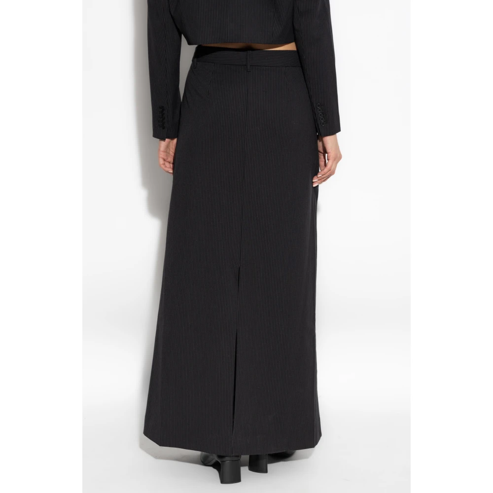 Munthe Rok met gestreept patroon Black Dames