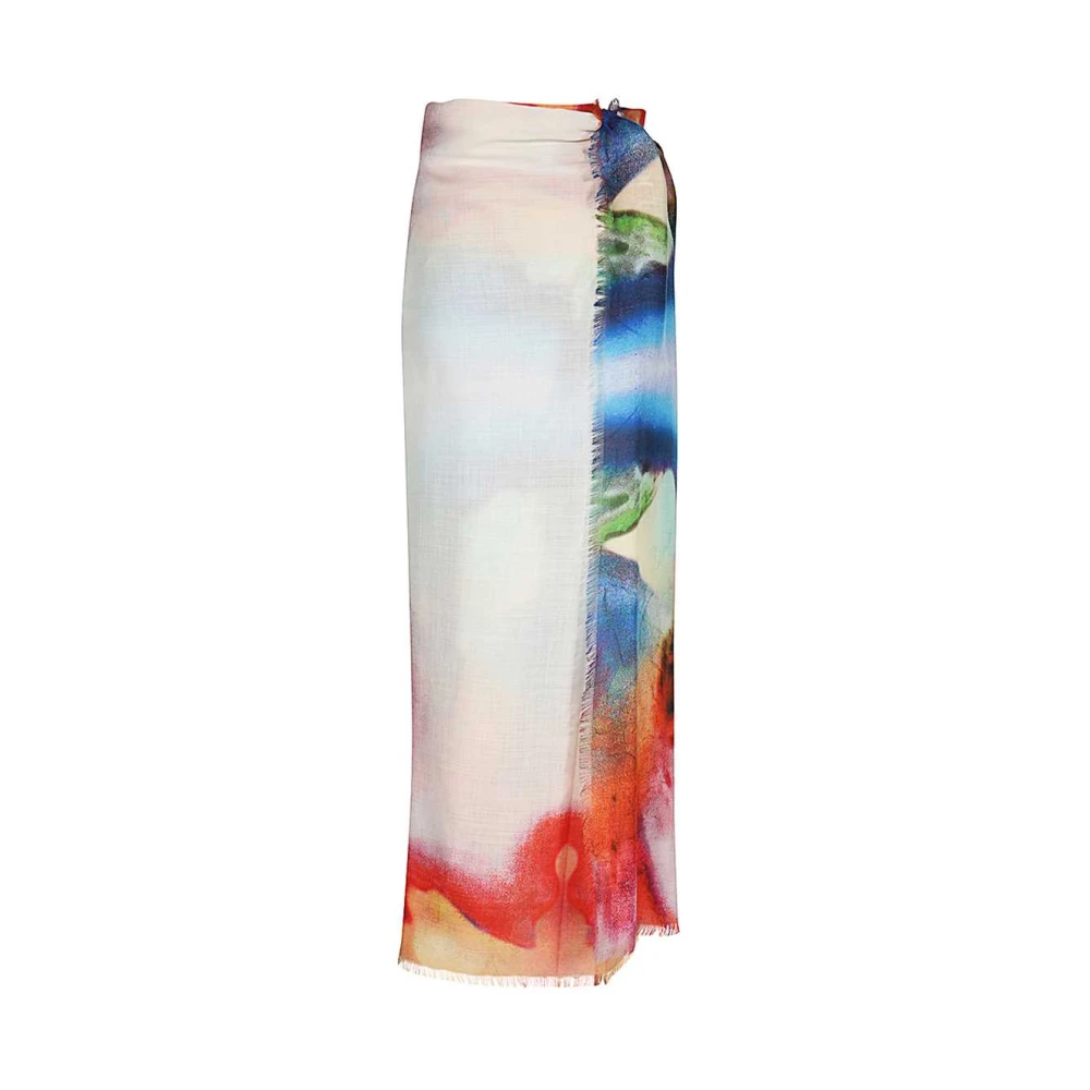 Alexander mcqueen Luxe Cashmere Sarong met Rafelranden Multicolor Dames