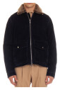 veste-bleue-a-zip-avec-col-shearling-detachable
