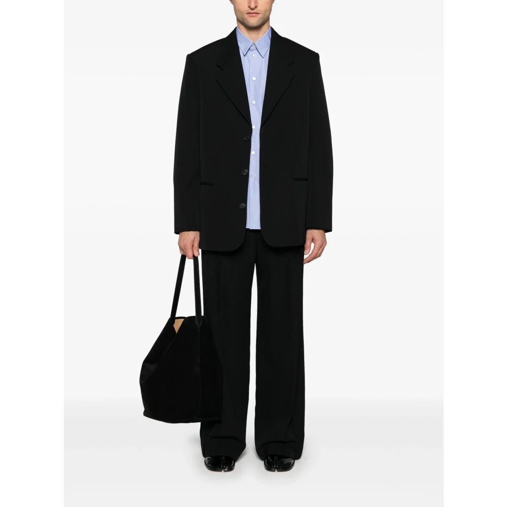 The Row Blauwe Poplin Overhemd met Zak Blue Heren