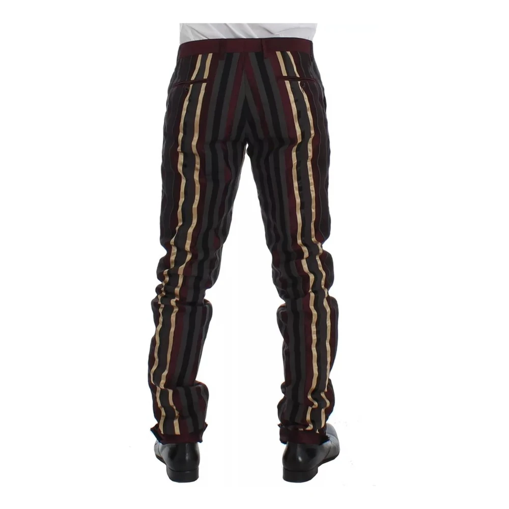Dolce & Gabbana Gestreept Dubbelrijig Slim Fit Pak Multicolor Heren
