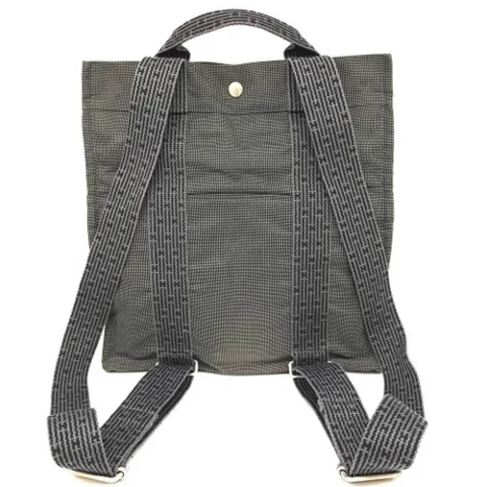 Hermès Vintage Pre-owned Canvas backpacks Gray Dames