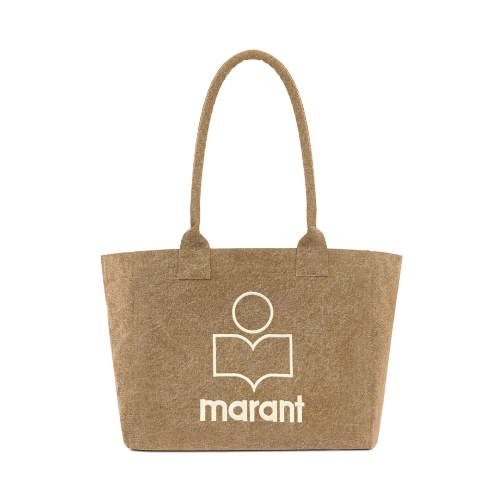 Isabel marant Beige Geborduurd Logo Top Handvat Tas Beige Dames