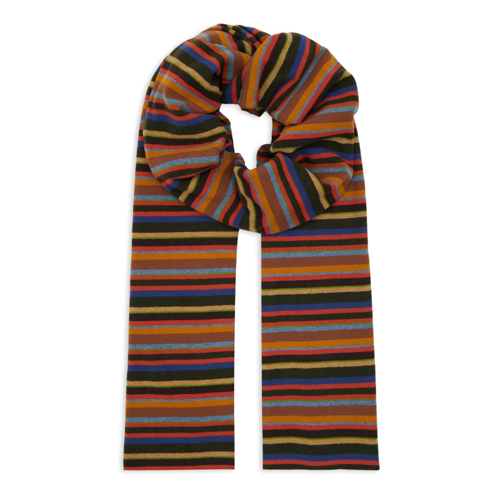 Gallo Unisex groene fleece sjaal met veelkleurige strepen Multicolor Unisex