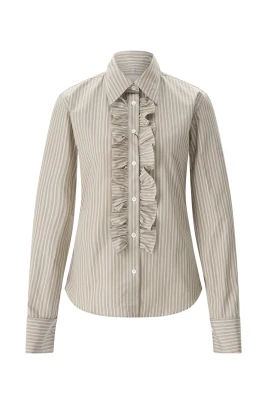 Long Sleeve Ruffled Adjusted Shirt