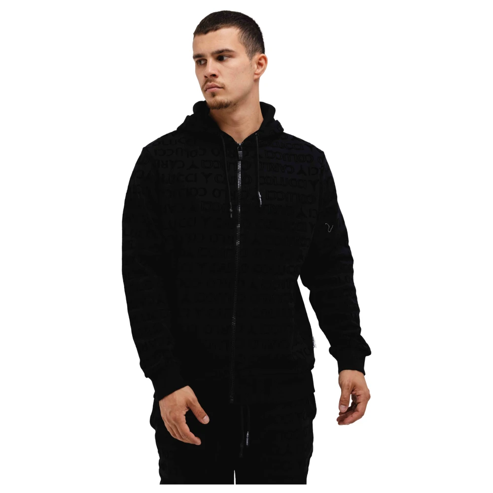 Carlo colucci Zwart Hoodie Trainingspak Heren Stijlvol Black Heren