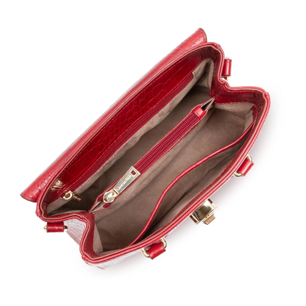 Lancaster Stijlvolle Flap Handtas met Metalen Sluiting Red Dames