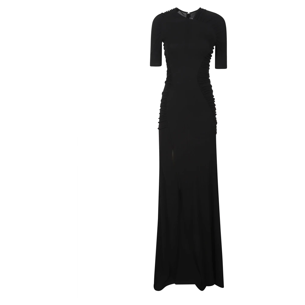 Victoria Beckham , Maxi Dresses, Female, Black, Xs, Short Sleeve Gathered Gown