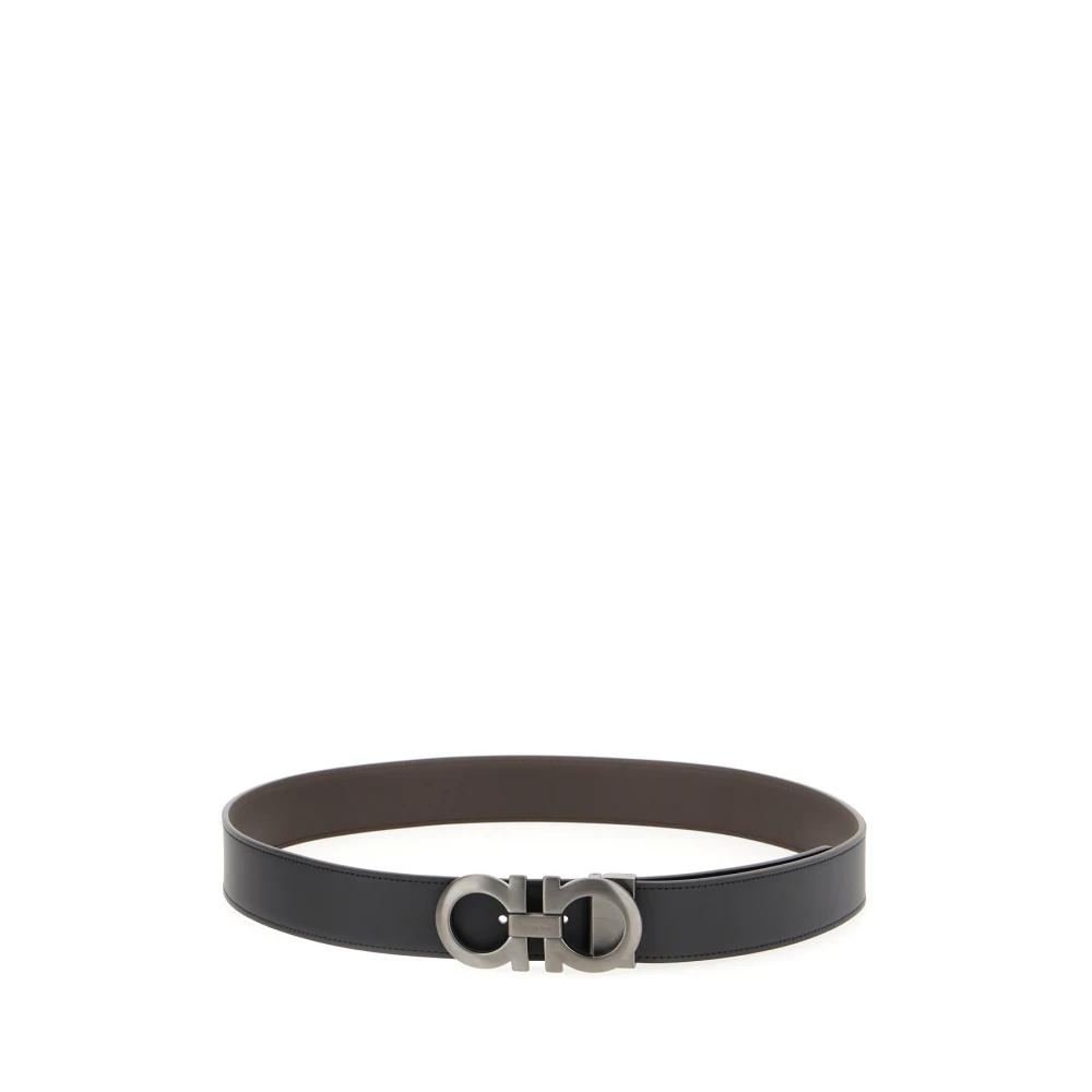 Ferragamo Men's Black Belts, 110 Cm, Stylish Leather Belt