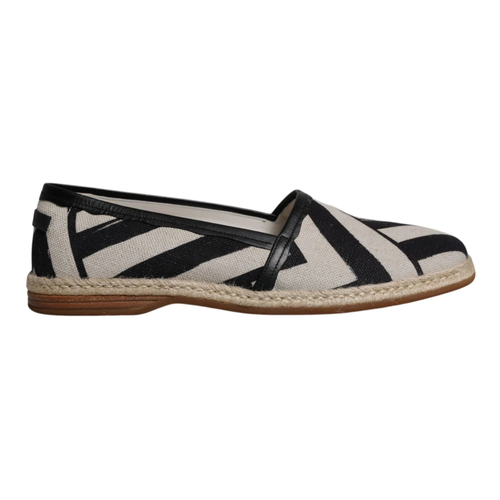 Dolce & Gabbana Men's Multicolor Loafers,, Striped Slip On Espadrille Shoes Size 7