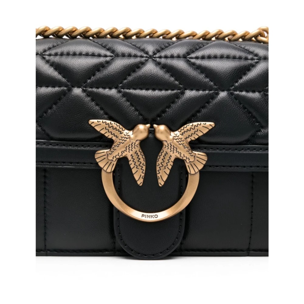 pinko Gestikte Love Birds Schoudertas Black Dames