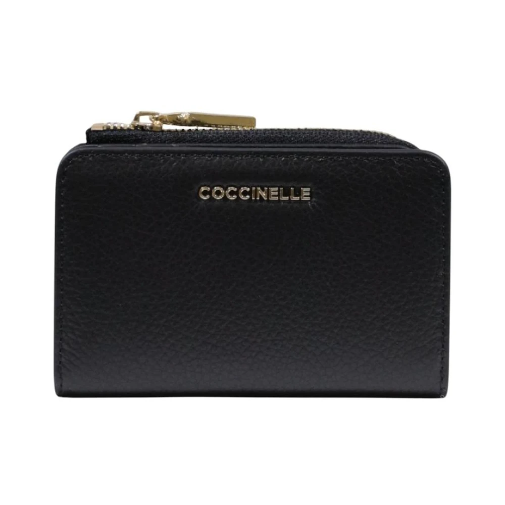 Coccinelle Damen Schwarz Leder Portemonnaie Mit Reißverschluss