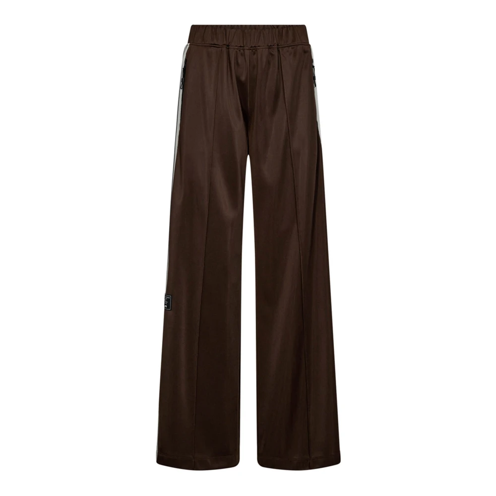 Haute L'amitié Women's Brown Wide Trousers, L, Baggy Track Tall Trousers