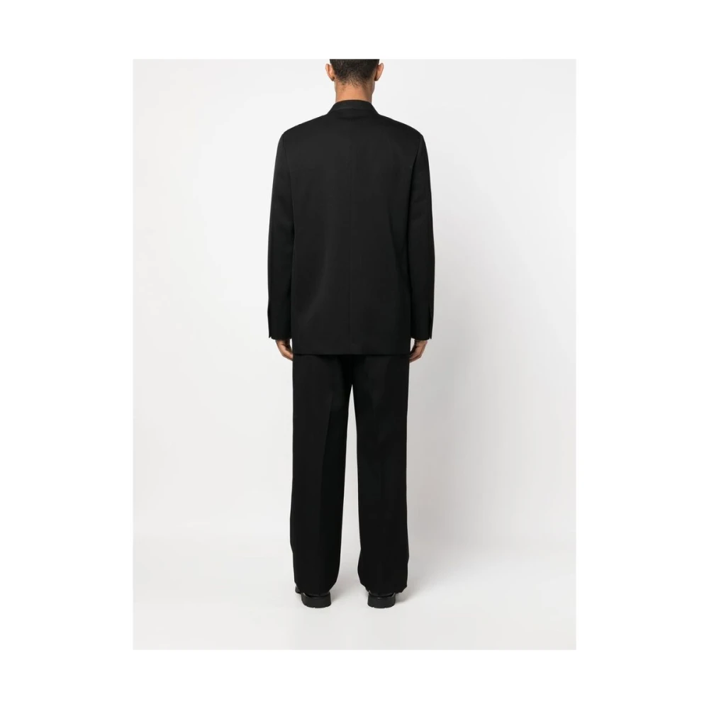 Jil Sander Zwart wol-katoenen jas en broek Black Heren