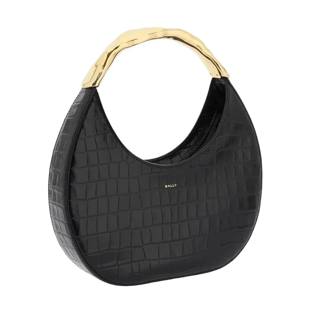 Bally Gedrukte leren schoudertas Black Dames