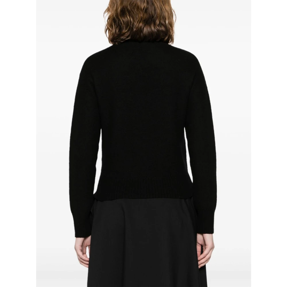Jil Sander Zwarte Crew Neck Sweater Black Dames