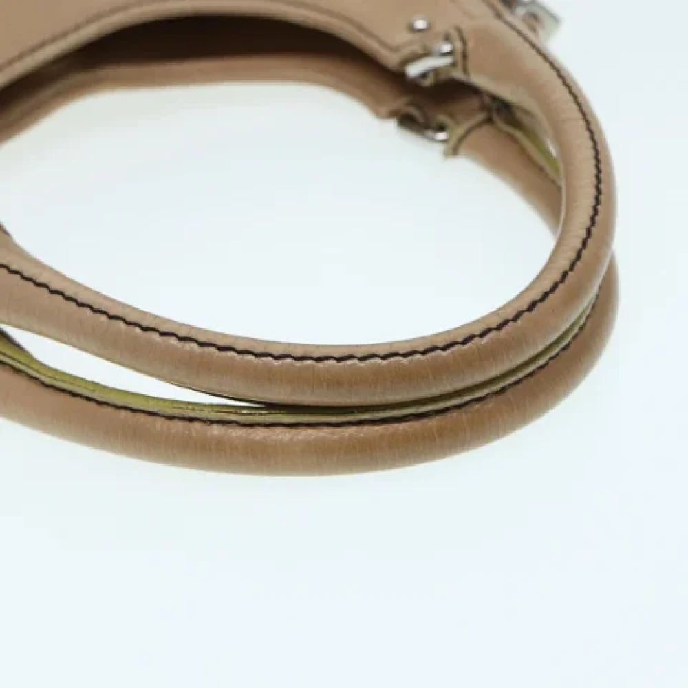 Chanel Vintage Pre-owned Leather chanel-bags Beige Dames