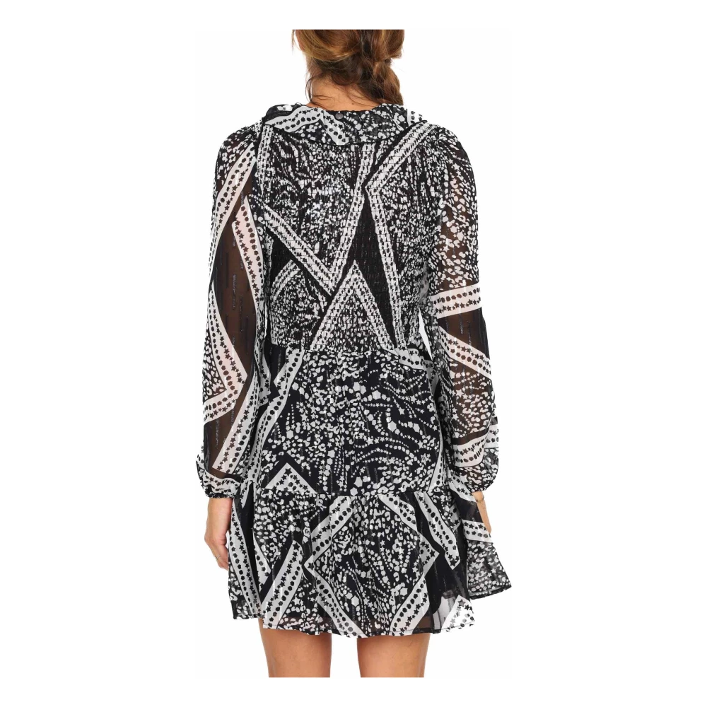 Liu Jo Korte chiffon jurk met smock detail Multicolor Dames