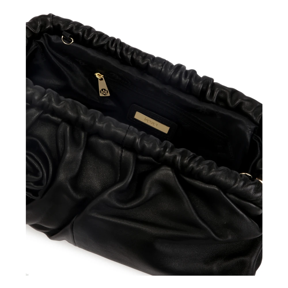 Kazar Zwarte clutch tas met 3D rozen Black Dames