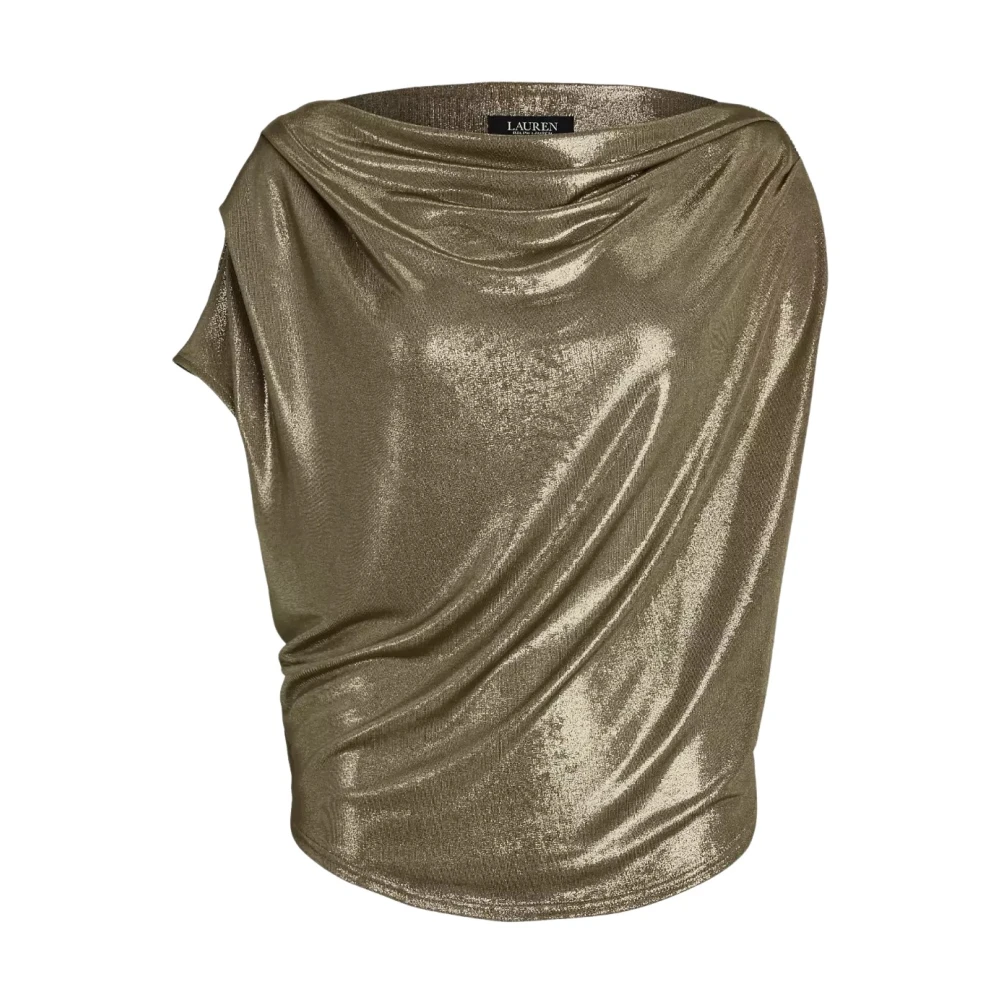 Ralph Lauren Gedrapeerde glanzende top Yellow Dames
