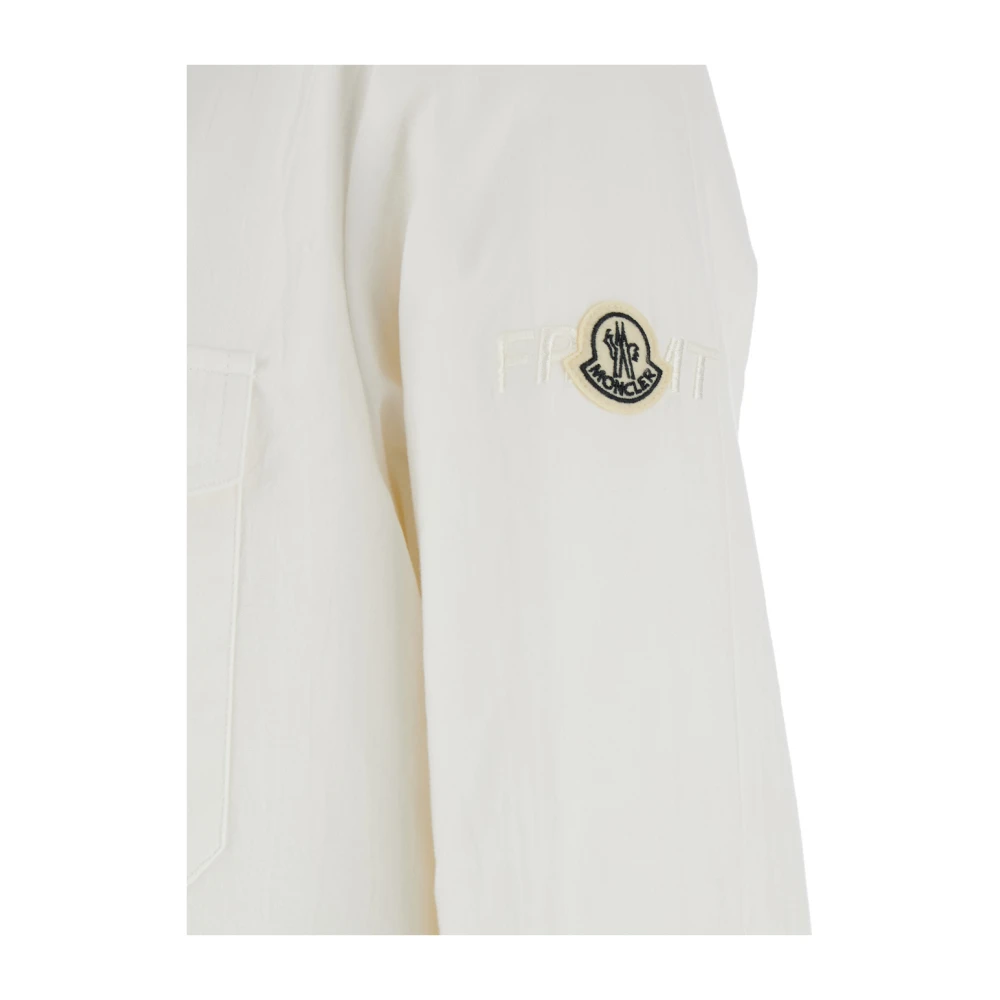 Moncler Klassiek Wit Shirt met Logopatch White Heren