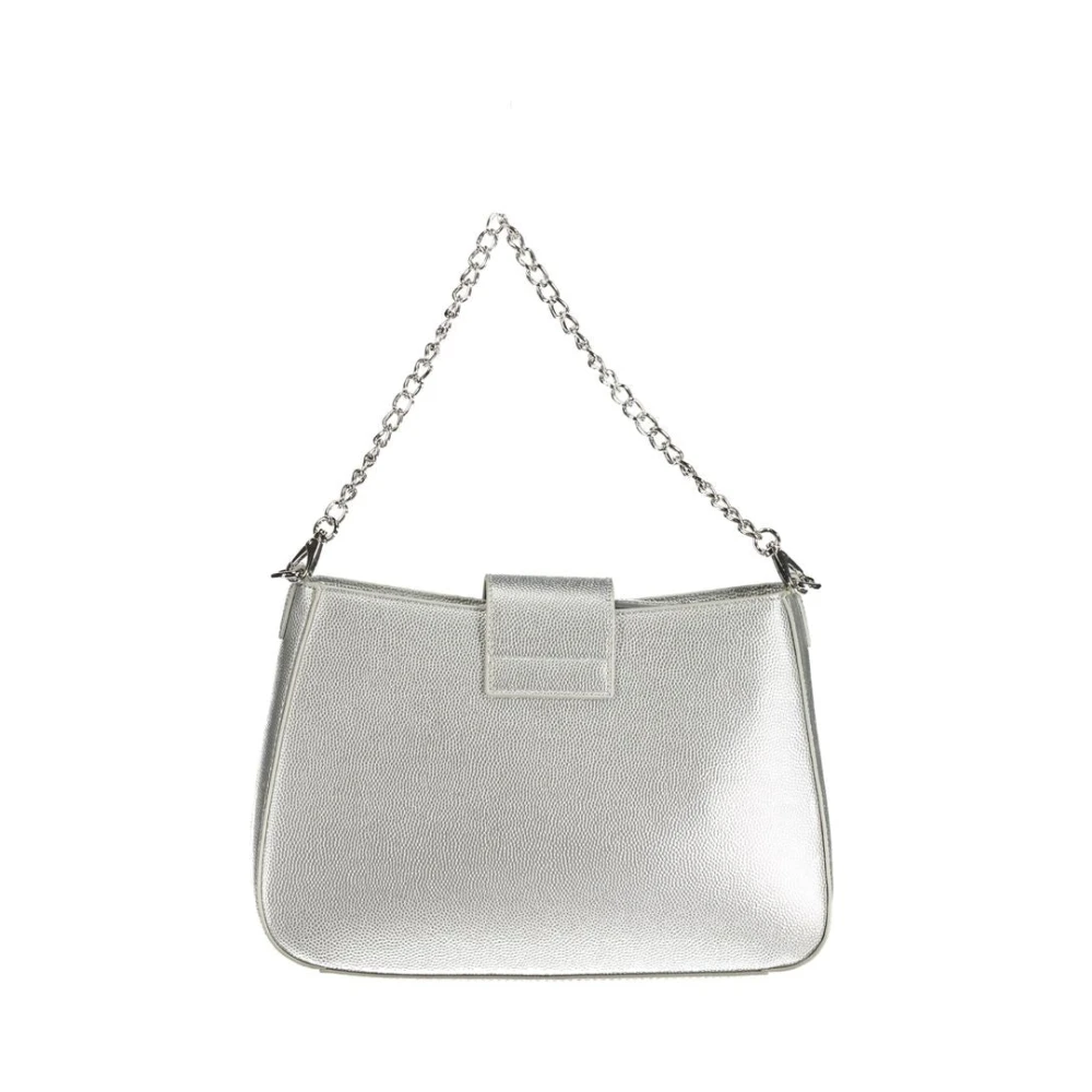 Valentino by Mario Valentino Zilveren Polyethyleen Handtas met Kettingriem Gray Dames