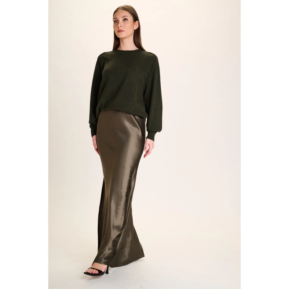 March23 Maxi-rok met bloemenprint Green Dames
