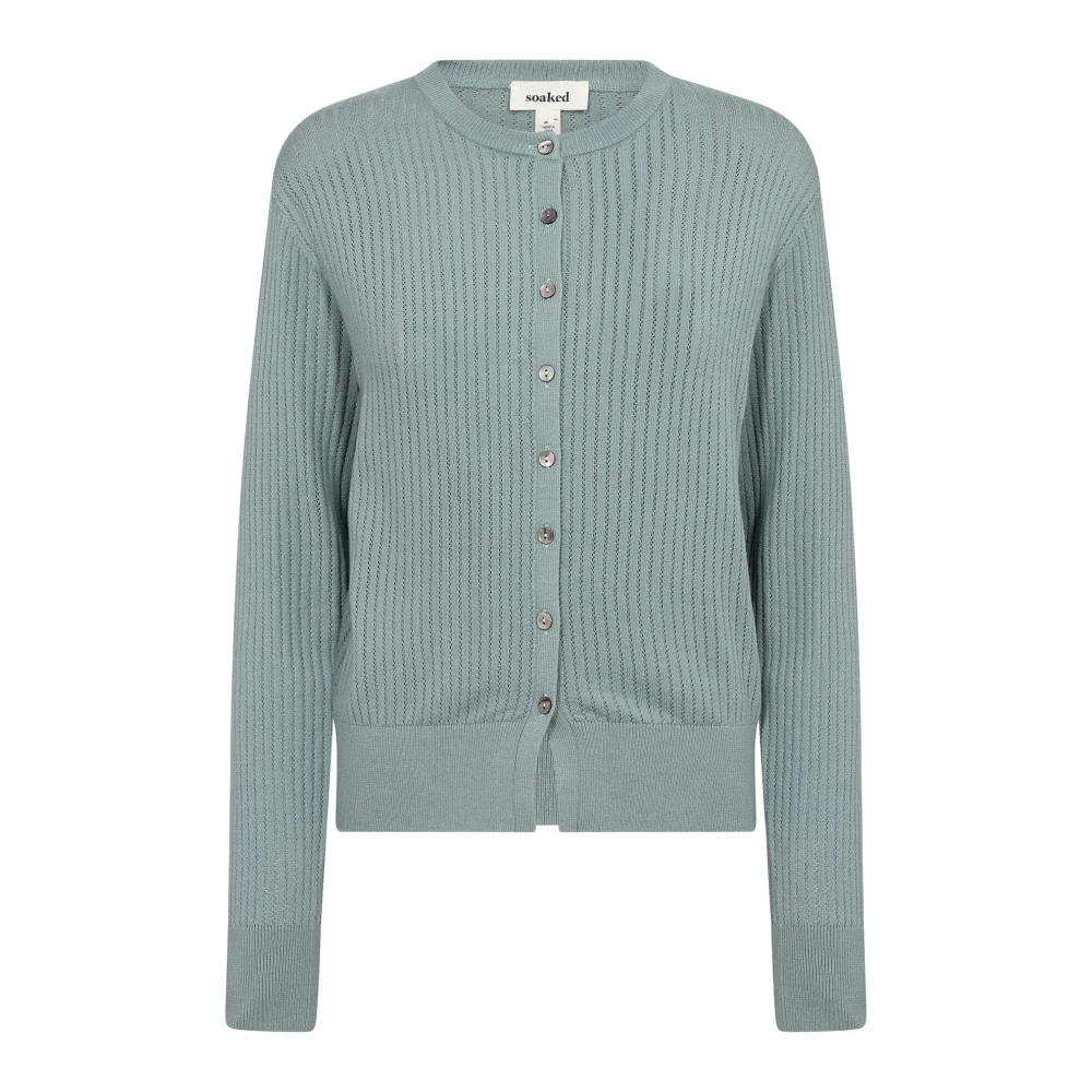 Soaked in Luxury Zilverblauwe Vest Gebreid Blue Dames