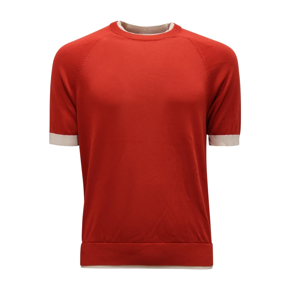 Eleventy Men's Red Round-Neck Knitwear