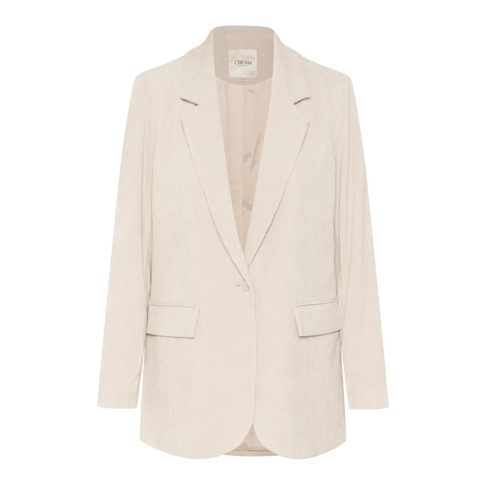 Cream Lange Mouw Blazer Ancient Scroll Beige Dames