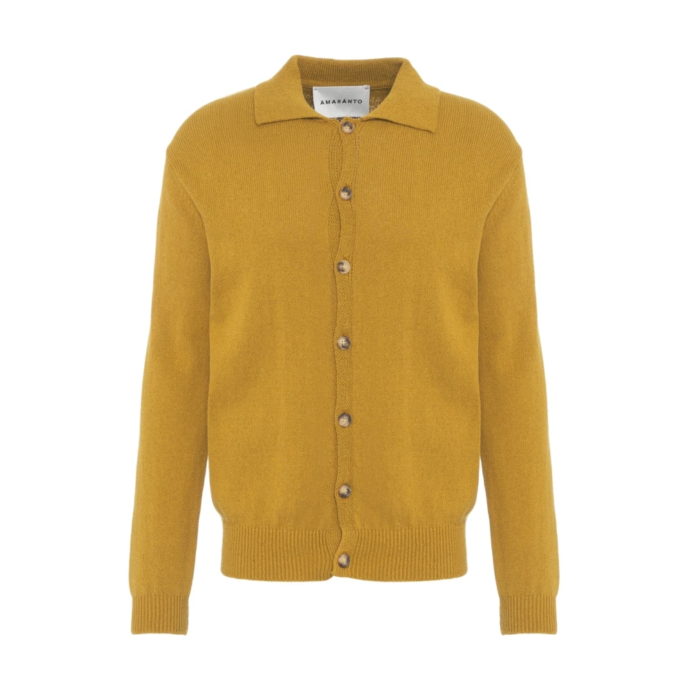 Amaránto Gele Gebreide Vest Ss25 Yellow Heren