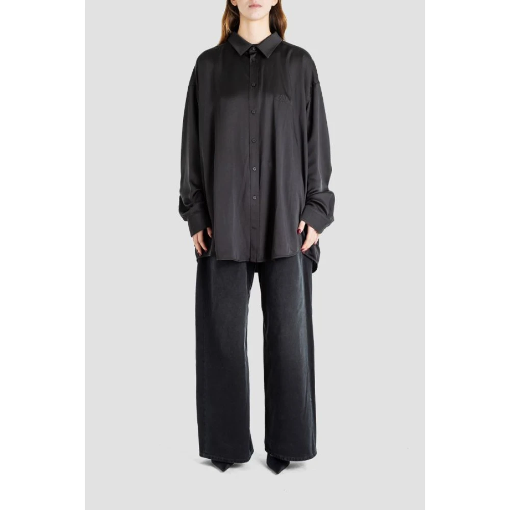 Balenciaga Zwarte Denim Baggy Broek Oversized Snit Black Dames