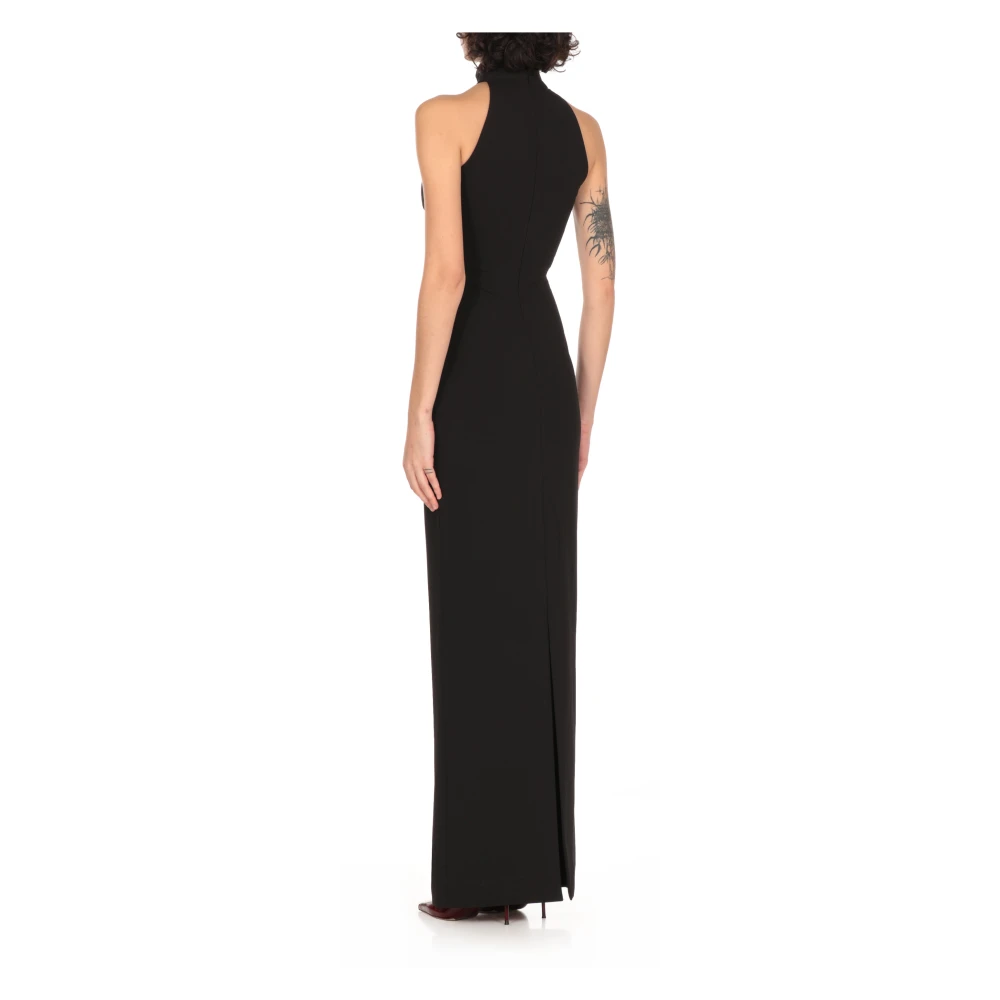 Solace London Zwarte Hoge Hals Mouwloze Jurk Black Dames