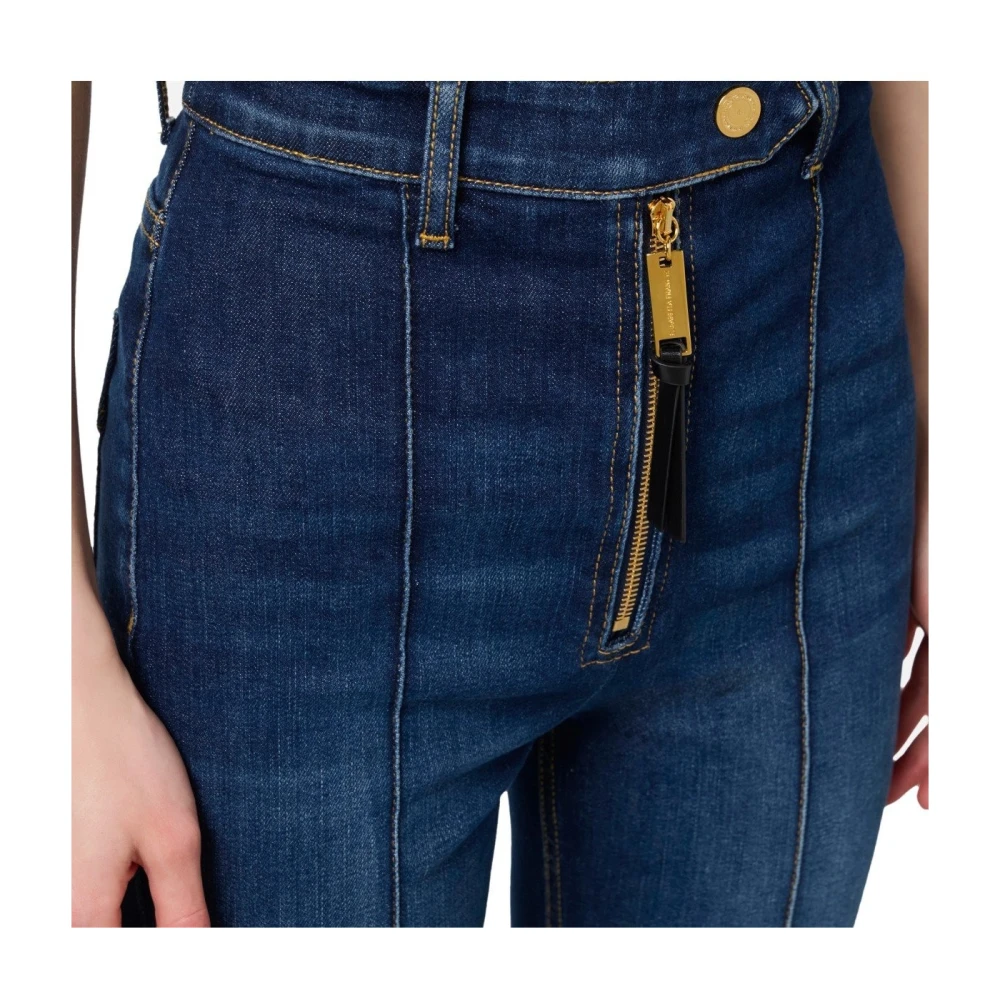 Elisabetta Franchi Blauwe Flare Denim Jeans Blue Dames