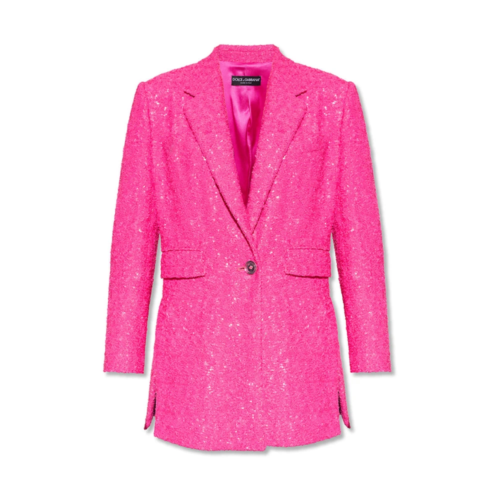 Dolce & Gabbana Paillet Blazer Klassieke Jas Pink Dames