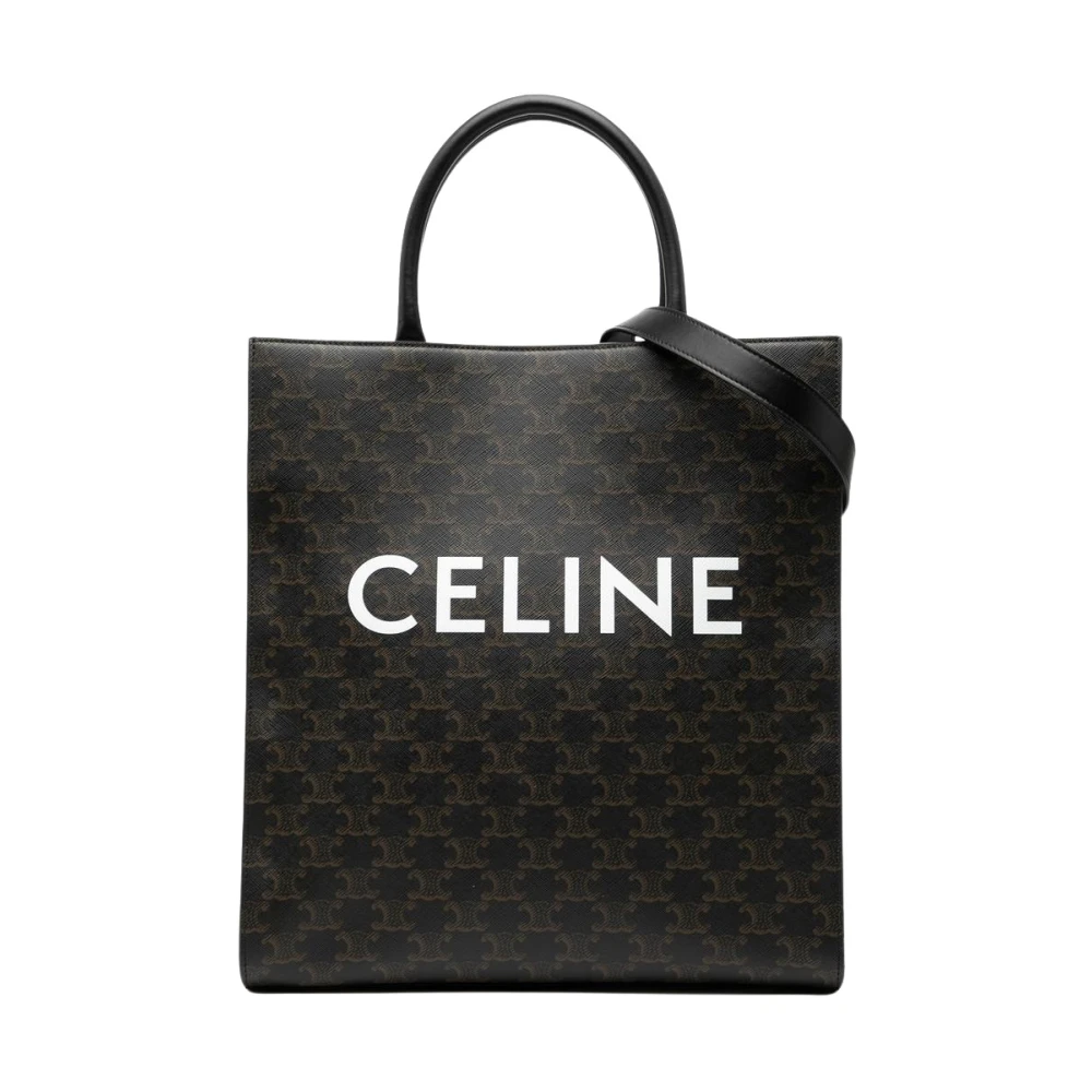 Celine Vintage Women's Brown Pre-Owned Vertical Cabas Tote
