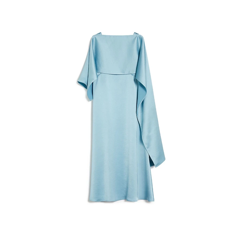 Max Mara Weekend Vloeibare Satijnen Jurk met Stola Gambero Blue Dames