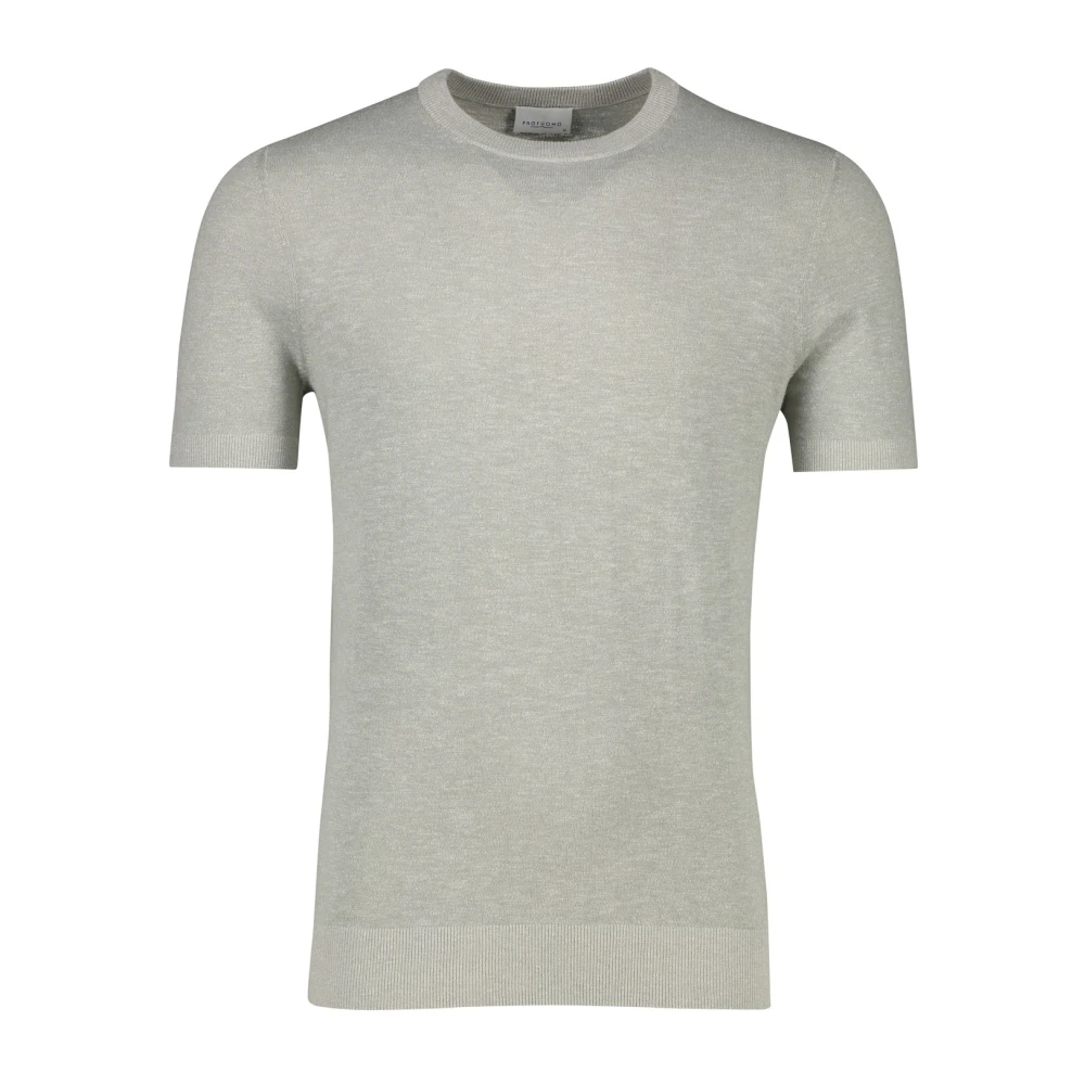 Profuomo Groen Katoen Linnen T-shirt Green Heren