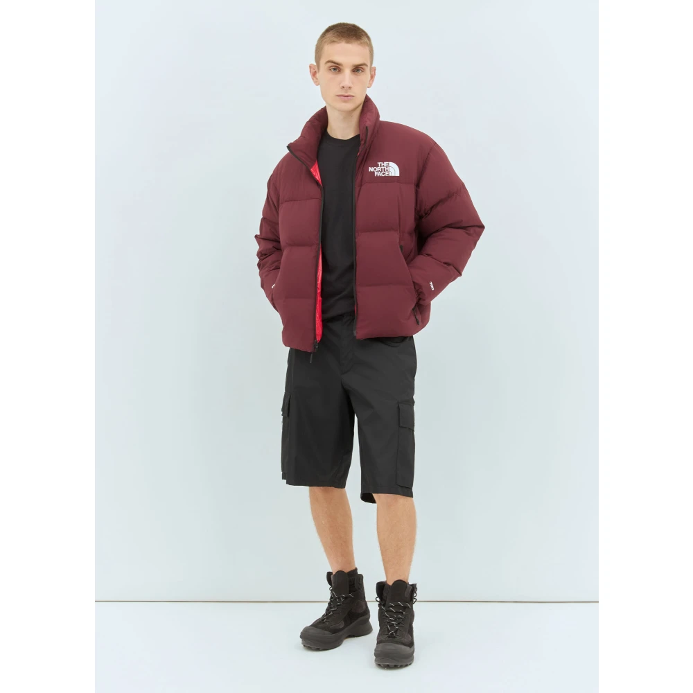 The North Face Geborduurde Nuptse Donsjas Red Heren