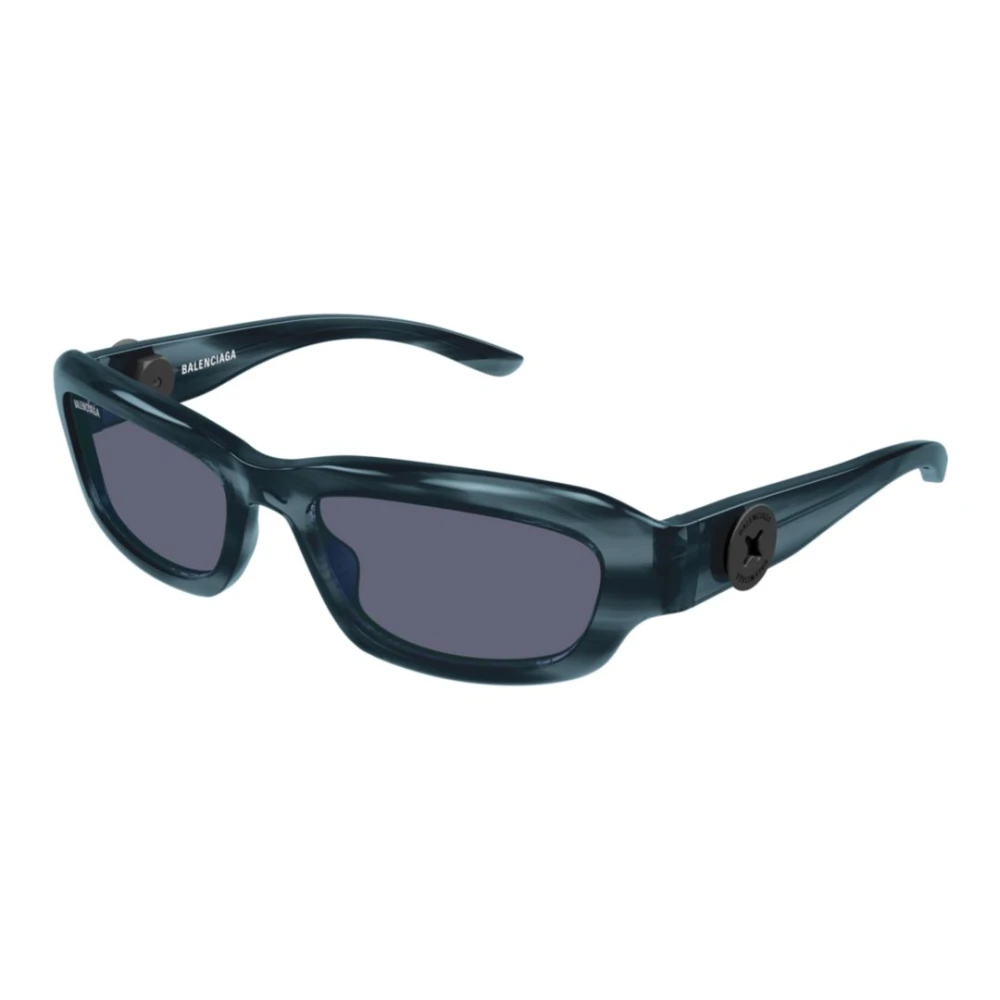 Balenciaga Unisex Blue Rectangle Sunglasses - Sunglasses - 58 Mm - Accessories