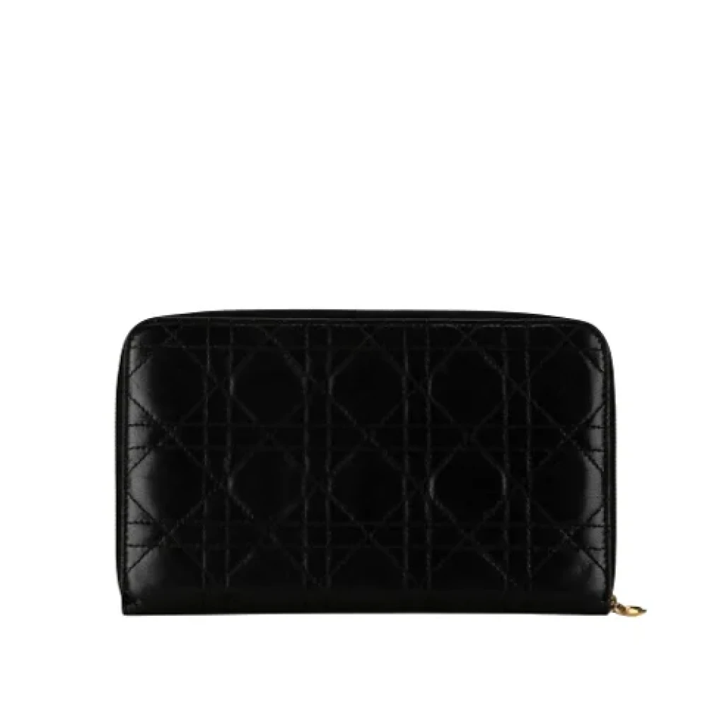 Dior Vintage Pre-owned Leather wallets Black Dames